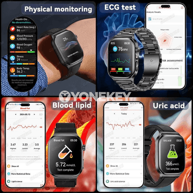GUHUAVMI TK18 saglyk akylly sagat, ECG+PPG, Bluetooth jaňly