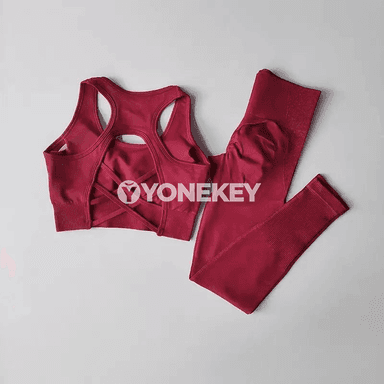 Aýallar üçin tikinsiz fitness yoga toplumy: bra we ýokary belli legging