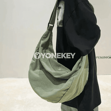 Zenanlar üçin giň göwrümli kanwa egin we crossbody sumka