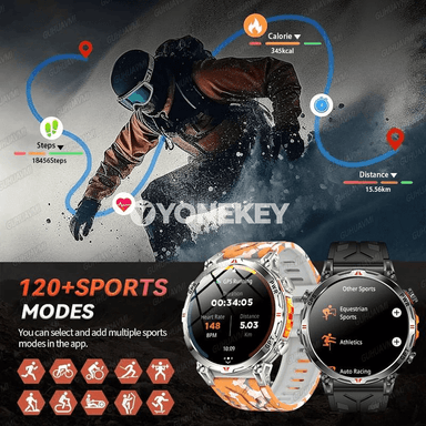 GUHUAVMI KC93 GPS sport akylly sagat, 5ATM suw geçirmez, Bluetooth jaňly