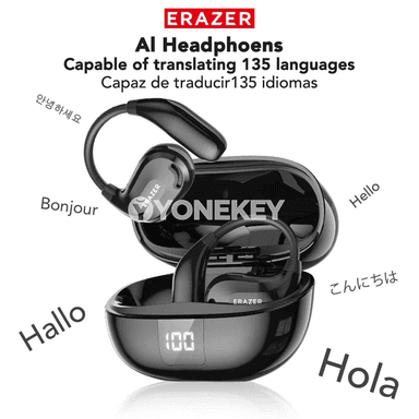 ERAZER XT66PRO AI terjime Bluetooth nauşnikler, mic, pes gijikme