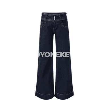 Zenanlar üçin giň, bootcut täze gök jinsy balaklar