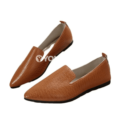 Zenanlar üçin ýeňil PU deri ýeňil köwüşler, slip-on mokasin