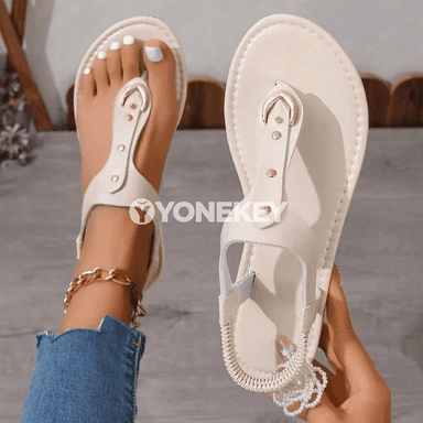 Aýal-gyzlar üçin deri ýeňil sandal, ýaz-tomus aýakgaby
