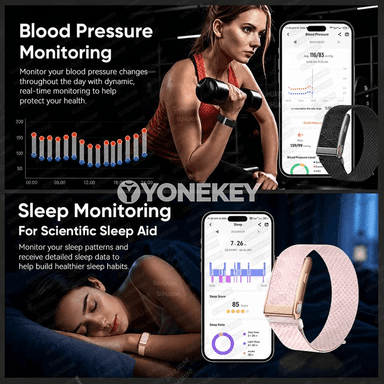 ECG we HRV ölçegli akylly fitnes bilezik, suw geçirmeýän