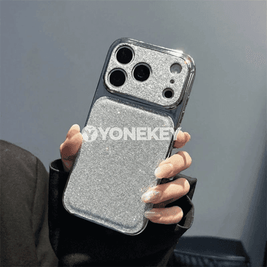 iPhone 13–17 Pro Max üçin glitter silikon gorag gapagy