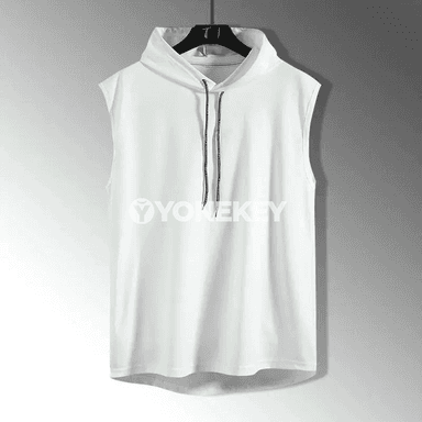 Erkekler üçin ýeňil sport hoodiesiz maýka, tomus üçin
