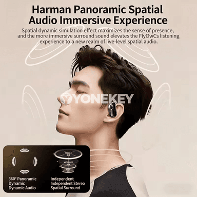 Lenovo simsiz earhook nauşnikler, Bluetooth 5.3, LED ekranly, sport üçin