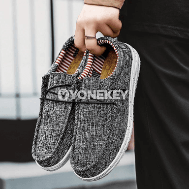 Erkekler üçin rahat kanwa slip-on aýakgaplar, 40-47 ölçeg