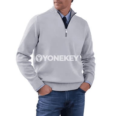 Erkekler üçin ýyly fermuarly polo switer, güýz-gyş üçin