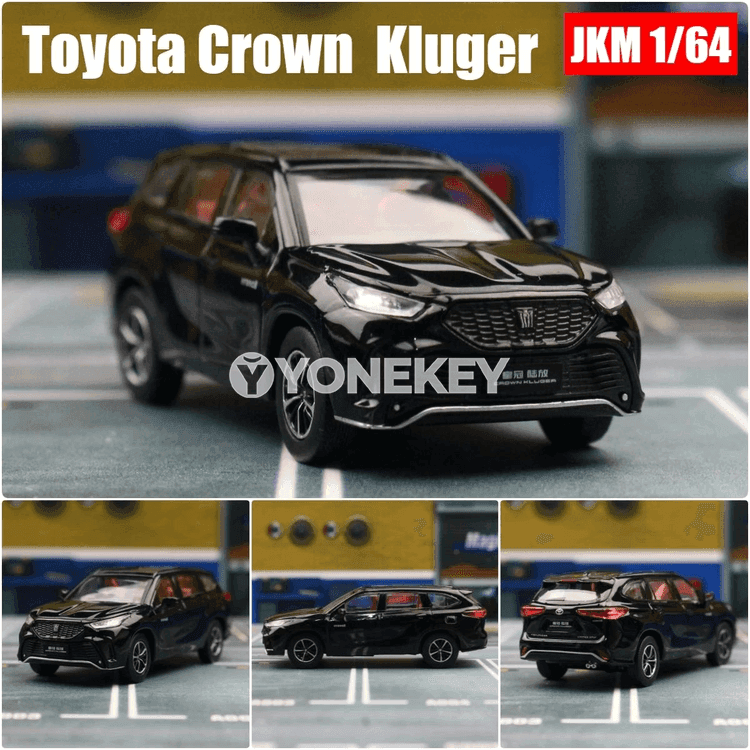 Toyota Crown Kluger Hybrid 1:64 metal SUV model awtoulag, gara, gök, ak