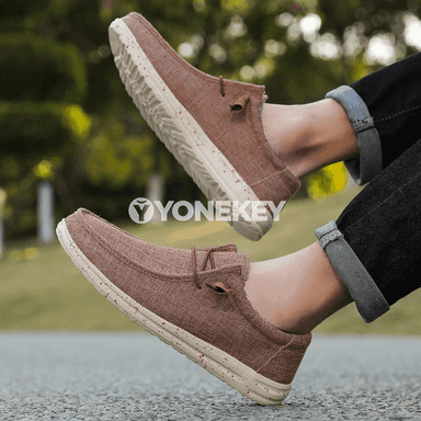 Erkekler üçin rahat kanwa slip-on aýakgaplar, 40-47 ölçeg