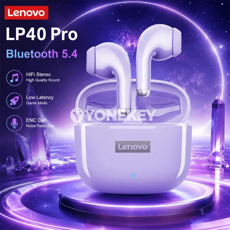 Lenovo LP40 Pro TWS Bluetooth 5.4 simsiz nauşnikler, mikrofonly