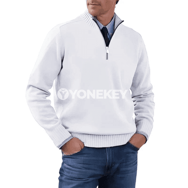 Erkekler üçin ýyly fermuarly polo switer, güýz-gyş üçin