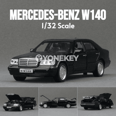 Mercedes-Benz W140 1:32 metal model maşyn, sesli we ýagtylykly