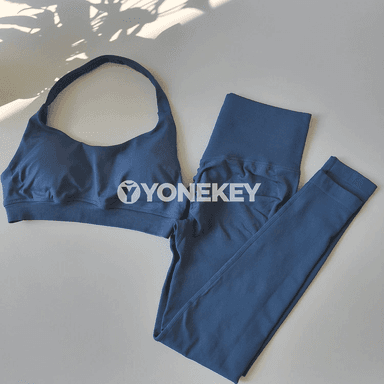 Zenanlar üçin 2 bölek yoga toplumy: sport bra we leggins