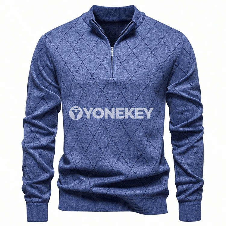 Erkekler üçin zipli gündelik hudi, ýumşak trikotaž sweatshirt