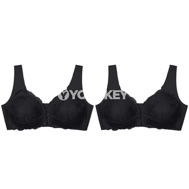 2 bölek tikemsiz dantelli push-up bra, uly ölçeg