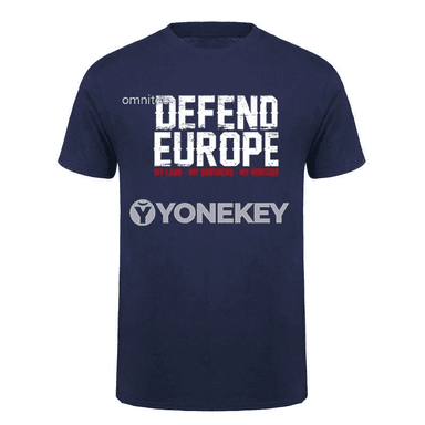 Defend Europe T Shirts Cool Design Unisex Short Sleeve Cotton Streetwear Tops T-Shirt HJ-091