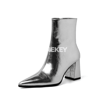 Aýal-gyzlar üçin moda ýokary ökjeli ankle botinkalar, ýiti burunly