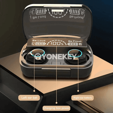 M30 TWS Bluetooth gulaklyklar, su geçirmeýän, mikrofonly, ses basyşy azaldyşly