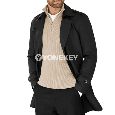Erkekler üçin ýyly zipli turtleneck köýnek, gyş üçin ýeňil jumper