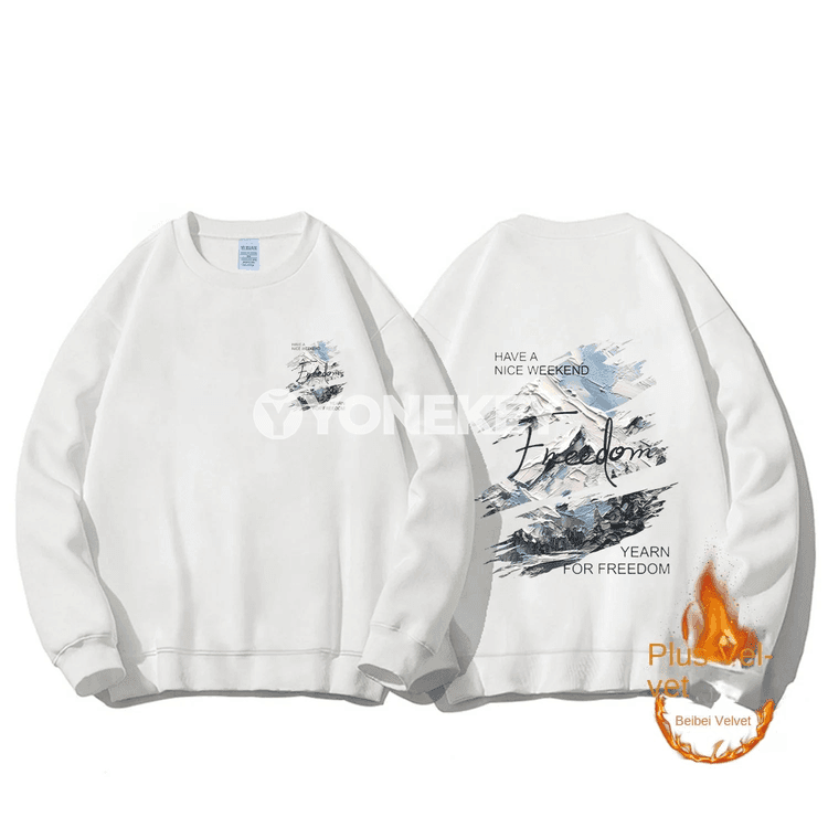 Erkekler üçin agyr pagta sweatshirt, ýaz-güýz üçin giň kesimli