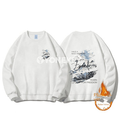Erkekler üçin agyr pagta sweatshirt, ýaz-güýz üçin giň kesimli