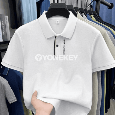 Erkekler üçin ýeňil, dem alyşly tomus polo futbolka