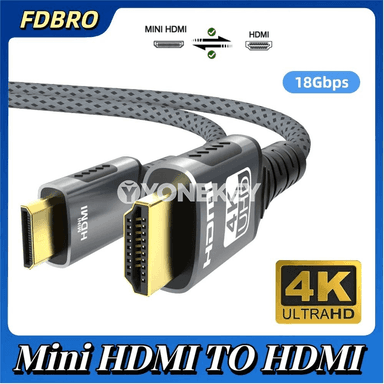 4K Micro HDMI-den HDMI kabeli, 60Hz, 18Gbps, HDR/ARC, braýdly