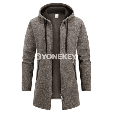 Erkekler üçin ýyly kapýuşonly hudi, güýz-gyz üçin uzyn ýeňli jaket