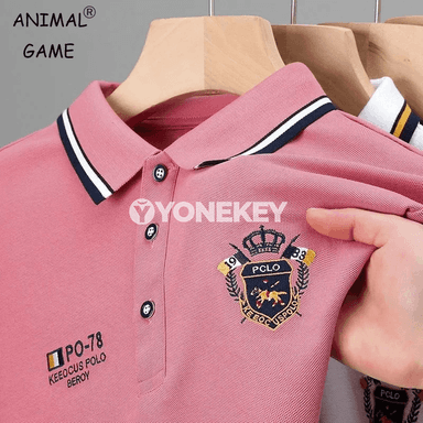Erkekler üçin ýazky polo köýnek, nagyşly, ýeňil we rahat