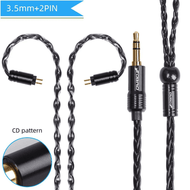 8 ýadro MMCX 2-pin 0.78 mm ses kabeli, 3.5 mm