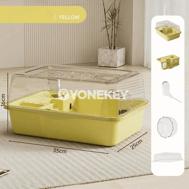 Hamster üçin uly, çydamly, ýokarky açylýan ýaşaýyş jaýy