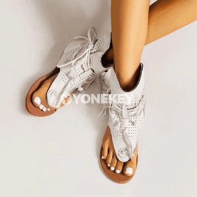 Zenanlar üçin retro sandallar, ýeňil, rahat, gladiator görnüşli