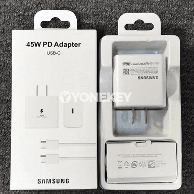 Samsung 45W Type-C çalt zarýad beriji adapter, kabel bilen