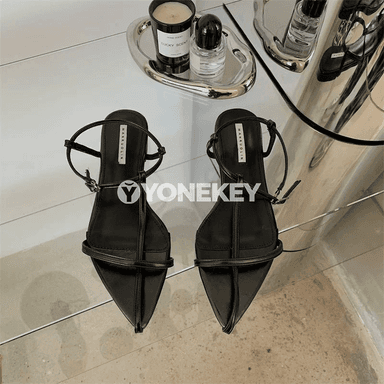 Aýal-gyzlar üçin täze moda gara gladiator sandallar