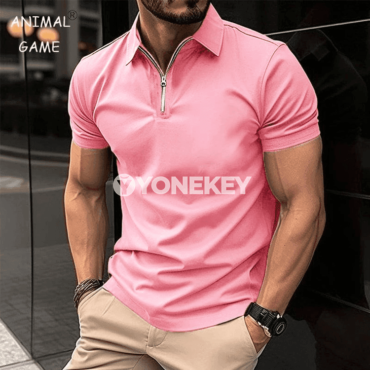 Erkekler üçin zipperli polo futbolka — tomusky rahat model