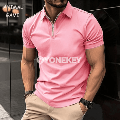 Erkekler üçin zipperli polo futbolka — tomusky rahat model