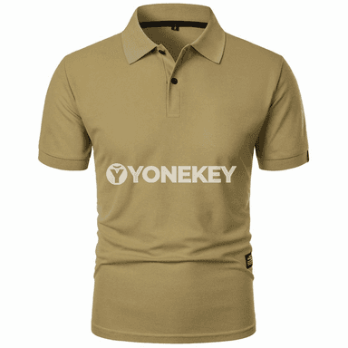 Erkekler üçin ýeke reňkli gysga ýeňli polo köýnek, gündelik stil