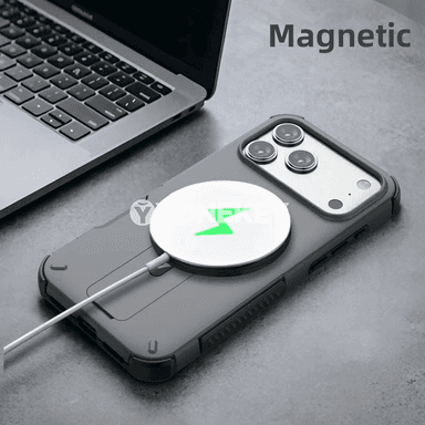 iPhone üçin luks magnitli berk gaby, bukulýan stendli