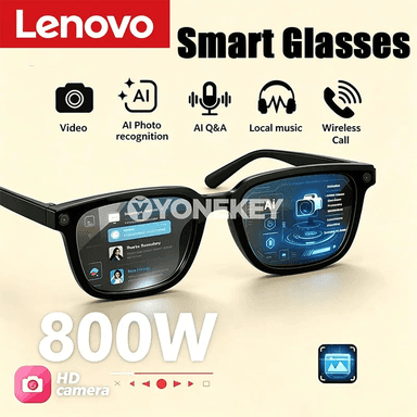 Lenovo AI akylly äýnekler, 8MP kamera, Bluetooth we terjime