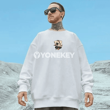 Erkekler üçin giň kesimli güýz-gyş sweatshirt, uzyn ýeňli, M-8XL
