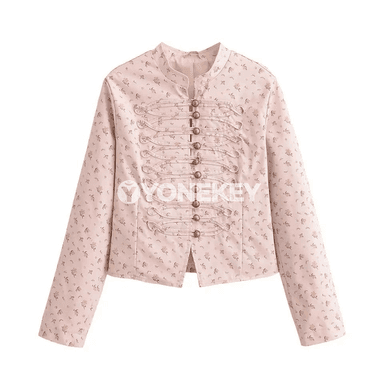 Zenanlar üçin gülgüne çeper ýazky jaket