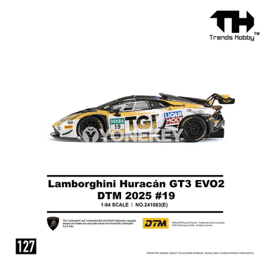 Lamborghini Huracan GT3 EVO2 1:64 metal poyga modeli, kolleksiýa üçin
