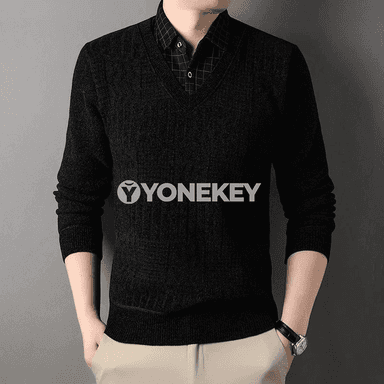 Gyşky erkekler üçin ýyly fleece switer, ýokary boýunly, uzyn ýeňli