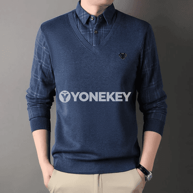 Erkekler üçin ýyly gyş switer-köýnek, ýumuşak trikotaj