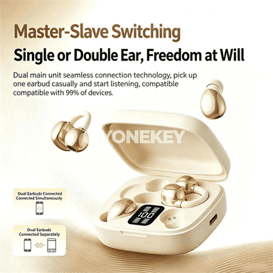 2-in-1 simsiz Bluetooth gulak klip naushnikler, güýçli stereo