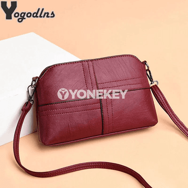 Zenanlar üçin vintage PU deri egn sumkasy, kiçi lux tote