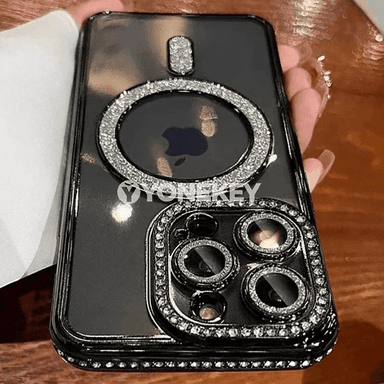 iPhone üçin ýumşak magnitli diamond korpus, glitterli